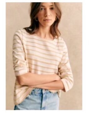 Sèzane Colette Marinière Top in gold/ecru